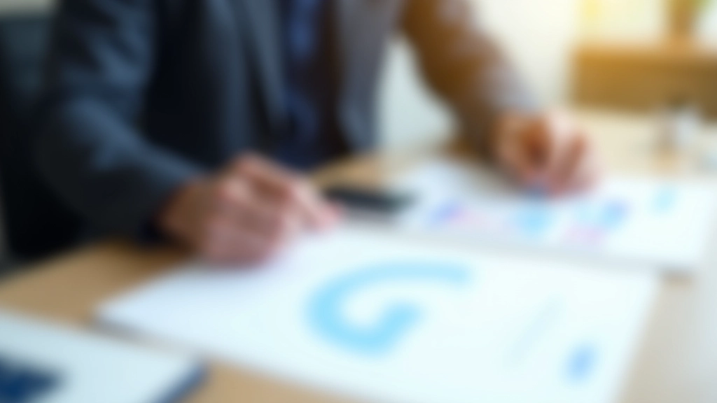 Geschäftsmann analysiert Außenhandelsbilanz auf Papier, Schreibtisch mit Dokumenten